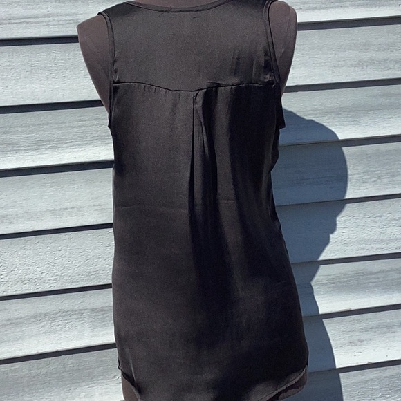 DS Lab  Black Satin Tank Blouse Size Small - Picture 3 of 4